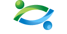 Abstract green and blue fish logo